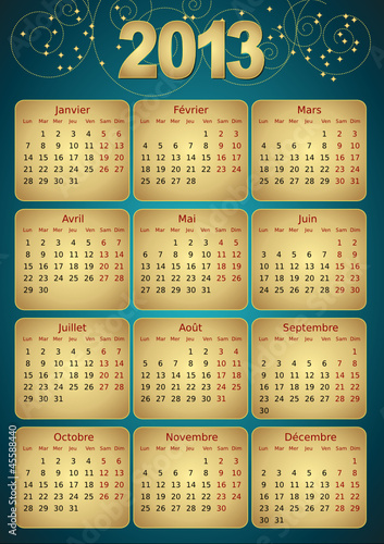 Calendrier 2013 simple - facilement éditable