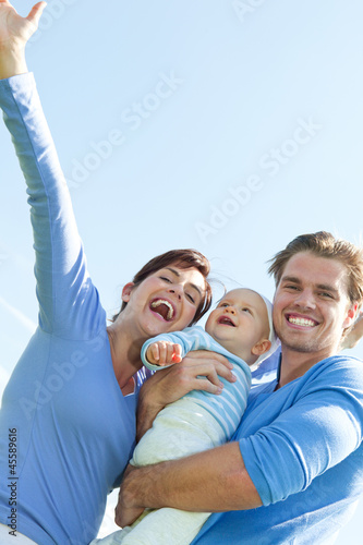 happy young family