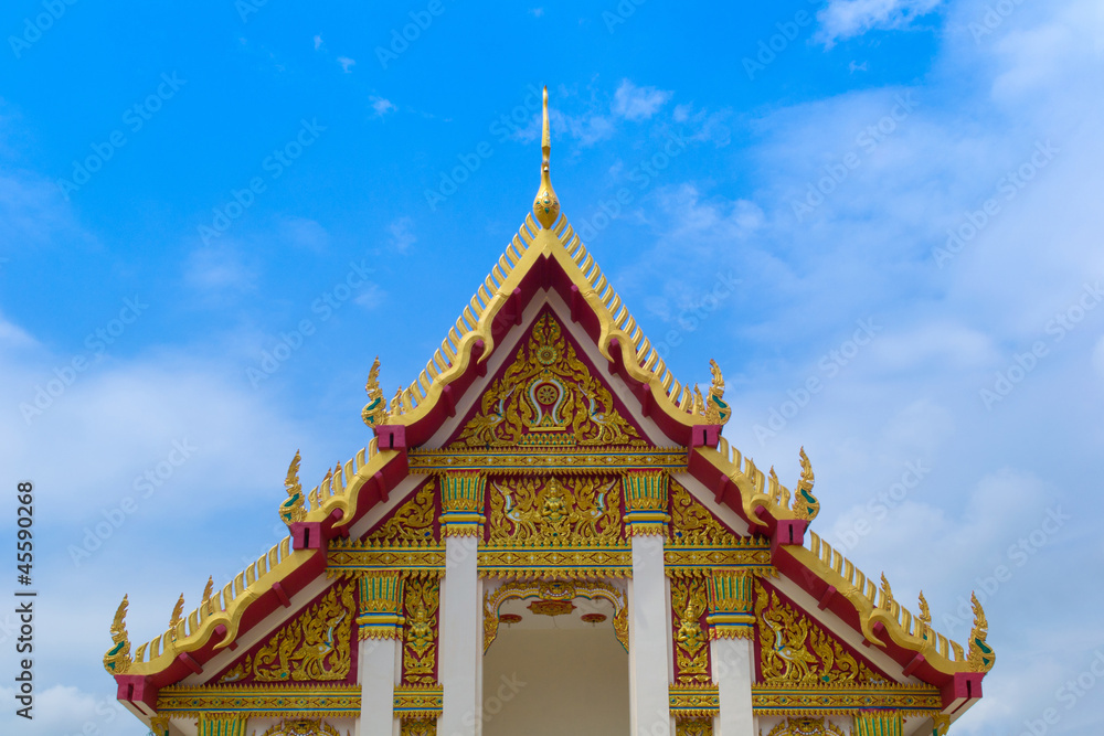 beautiful Buddhist  temple roof in Loei, Thailand