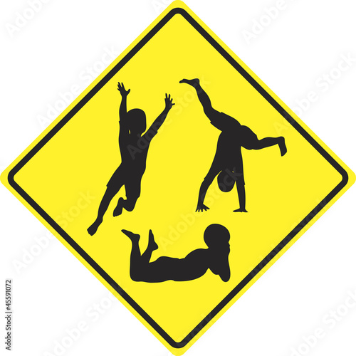 Traffic sign: Caution kids playing