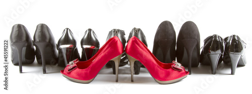 High heels red and black