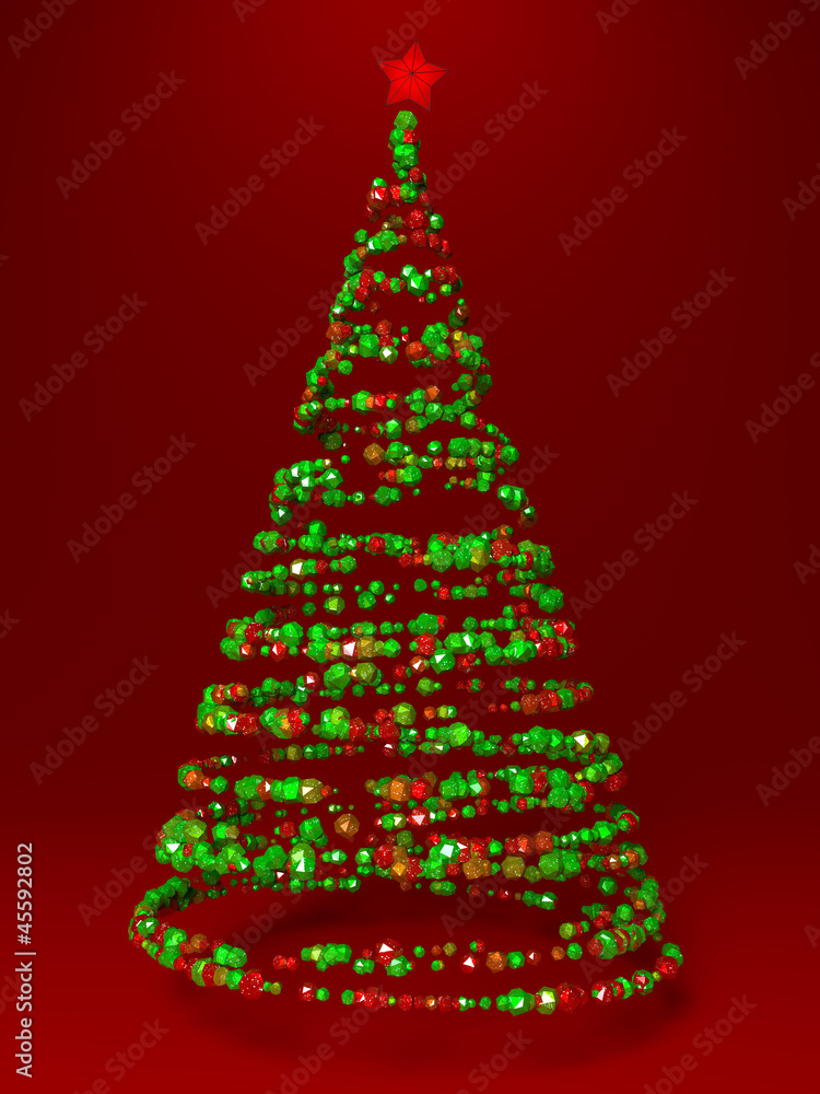 New Year tree made with color stones New Year tree made with color stones