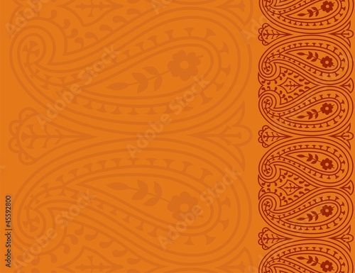 paisley floral pattern , wedding template design, India