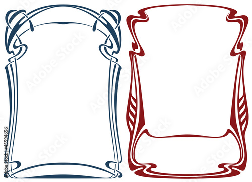 Abstract framework from the bound lines in style art-nouveau