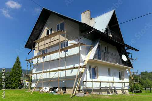 House-thermal insulation with polystyrene foam