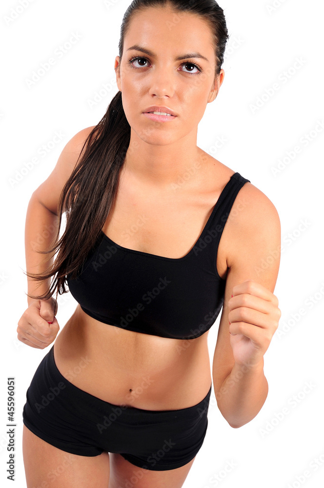 Isolated fitness woman Isolated fitness woman
