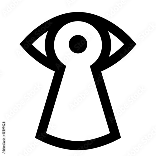 Spy icon - eye looking through keyhole
