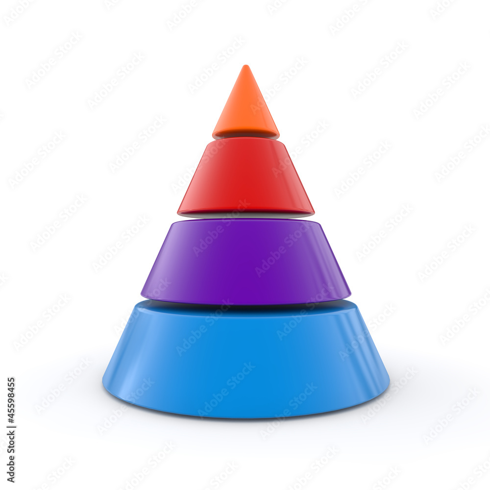 Multicolor Pyramid 3d render illustration Multicolor Pyramid 3d render illustration