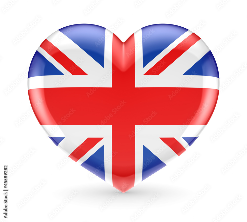 Obraz premium British flag on a heart symbol.