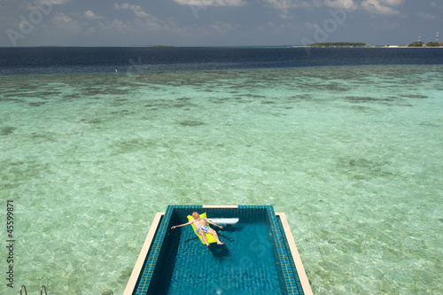 Man relaxing at Maldives