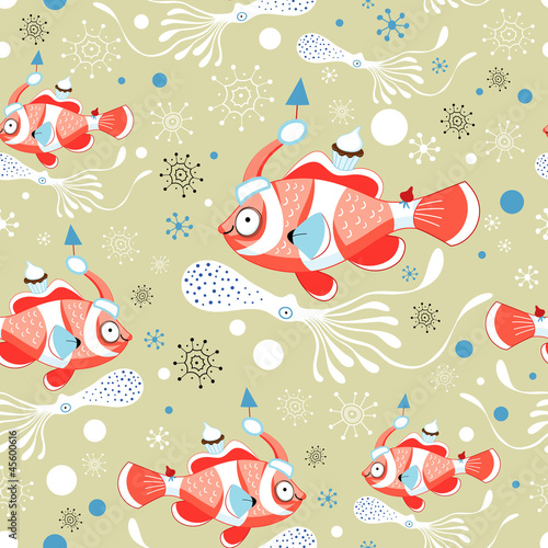 winter texture with fish