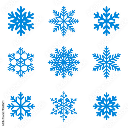 Snowflakes icon collection. Vector shape.
