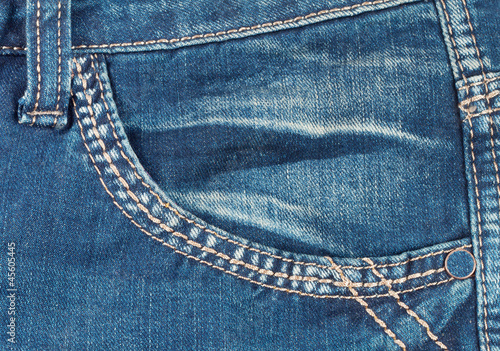 Front pocket with a seam