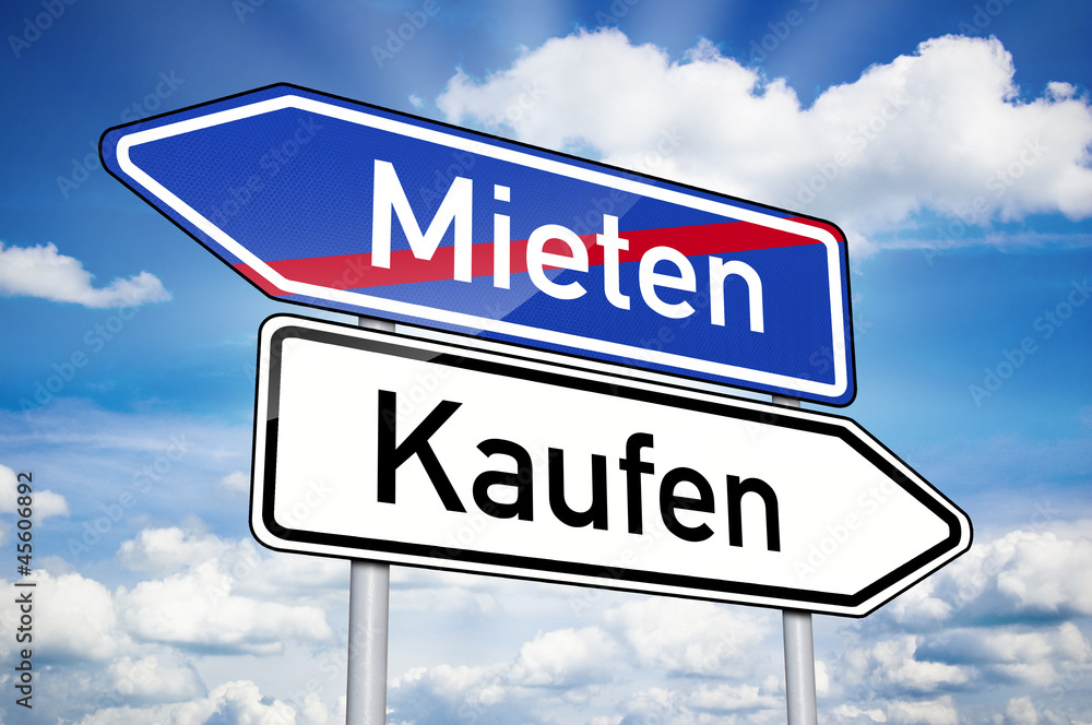 Wegweiser mit Mieten und Kaufen Wegweiser mit Mieten und Kaufen