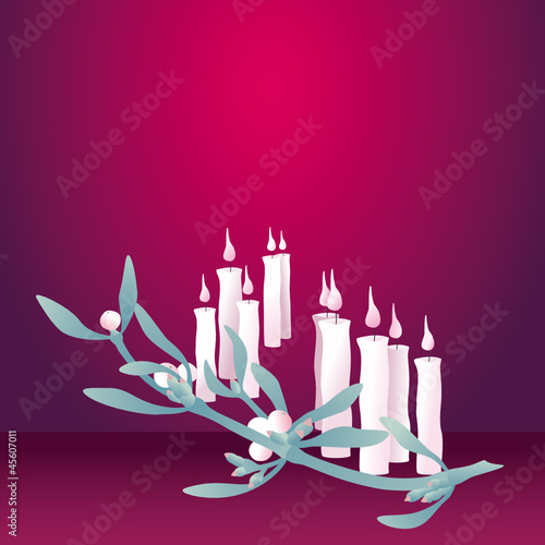 Weihnachten Kerzen Mistelzweig