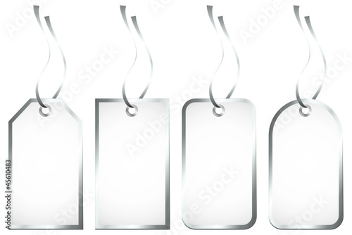 4 Hangtags Silver Frame