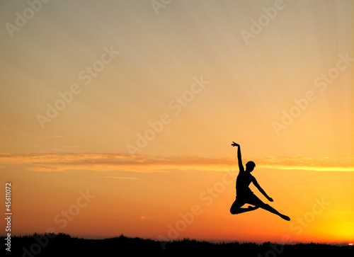 female dancer in sunset