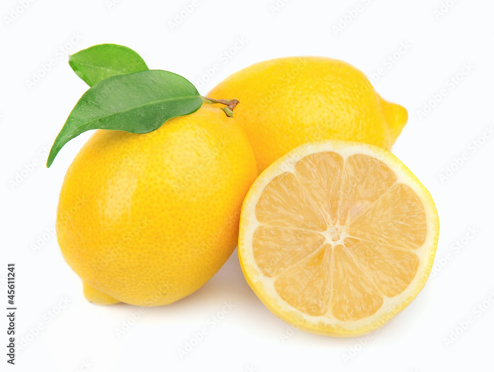 Sweet lemon fruit(citrus) with leaves