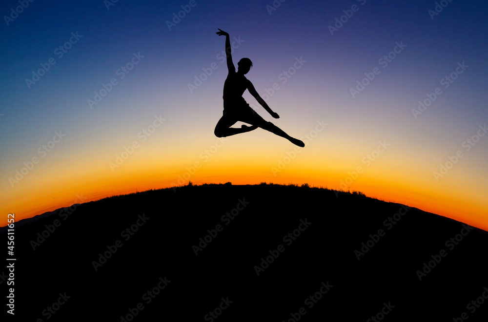 dancers in sunset