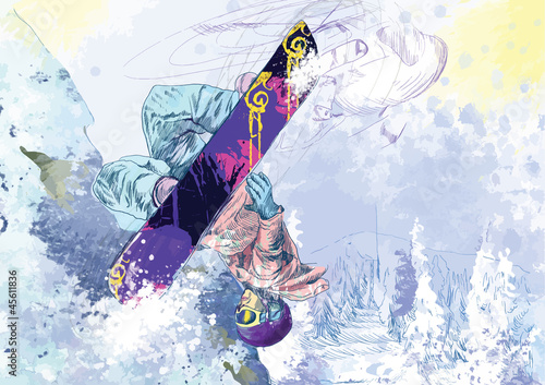 snowboarder (this is drawing converted into vector)