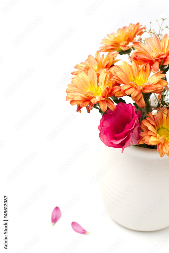 Beautiful flower bouquet on white background Beautiful flower bouquet on white background