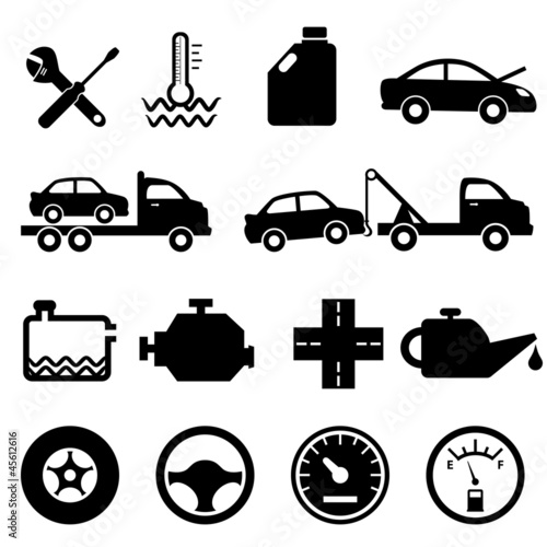 Car, mechanic and maintenance icons