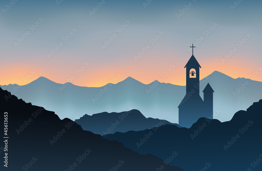 Fototapeta premium Monastery on the Mountain