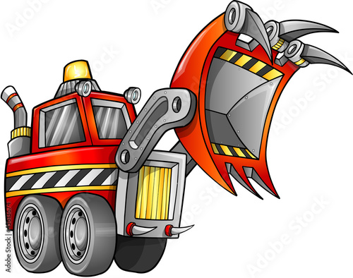 Apocalyptic Digger Front Loader Vehicle Vector