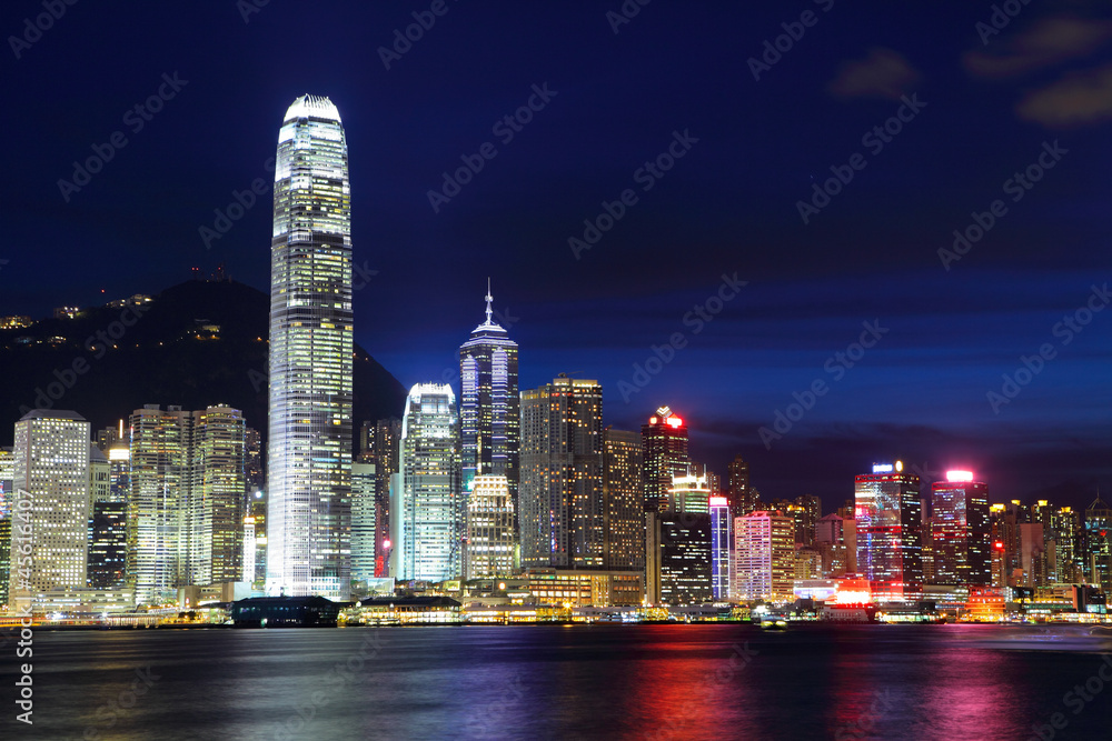 Fototapeta premium Hongkong nocą