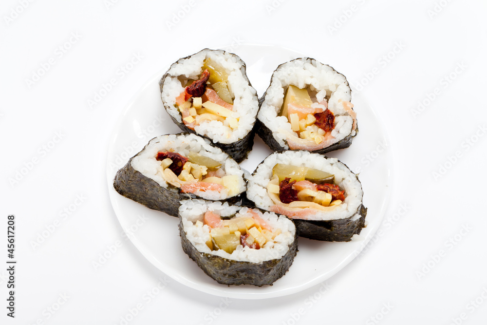 sushi isolated on white background