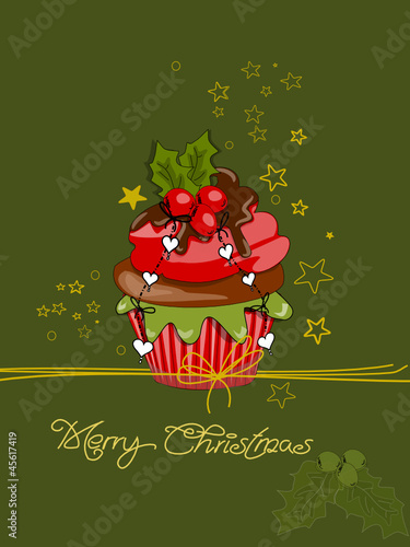Muffin, Cupcakes Weihnachten Karte