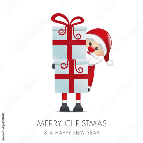 santa hold gift boxes