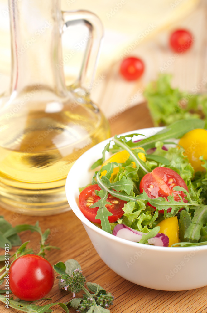 Fresh salad with tomatoes pepper and onions Fresh salad with tomatoes pepper and onions