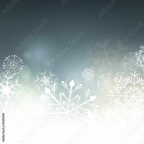 Vector Illustration of a Winter Background with Snowflakes