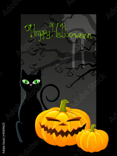 Vector Illustration of a Black Halloween Background