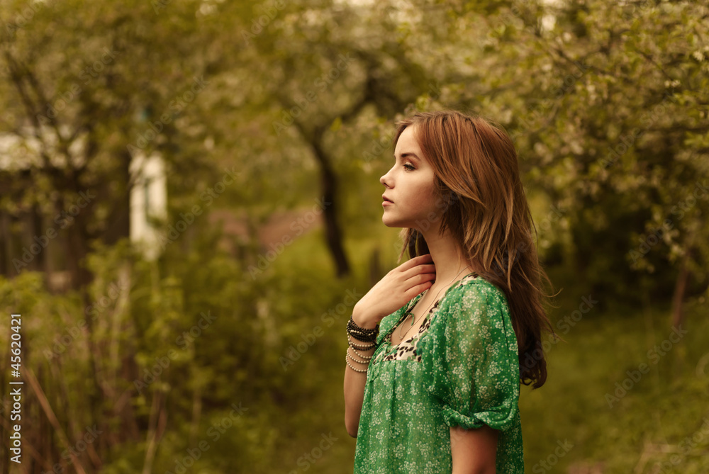 beautiful girl in the spring garden beautiful girl in the spring garden