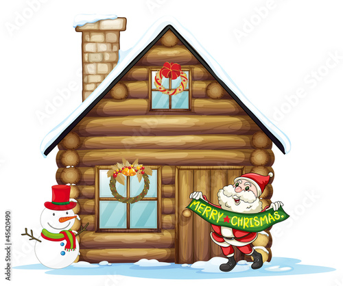 house and santa claus