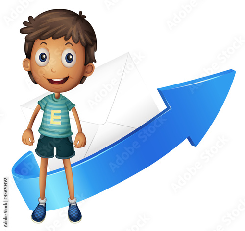 boy, arrow and envelop