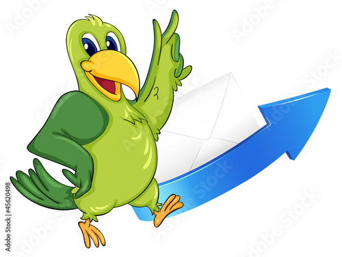 parrot, arrow and envelop