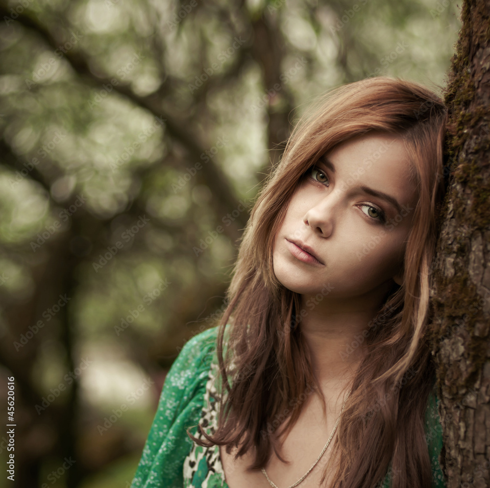portrait of a beautiful girl in the garden in spring portrait of a beautiful girl in the garden in spring