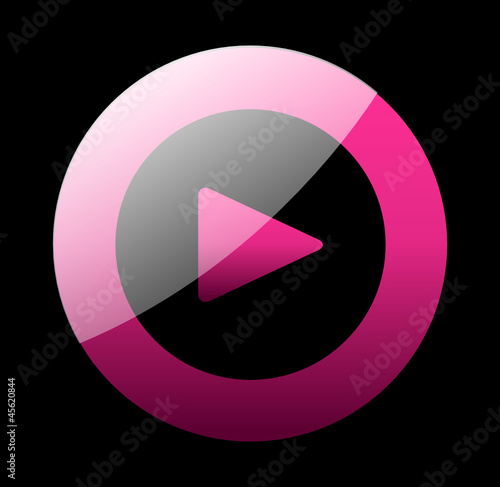 Play Button / Icon Magenta Schwarz