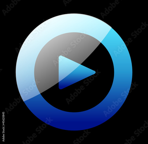 Play Button / Icon Blau Schwarz