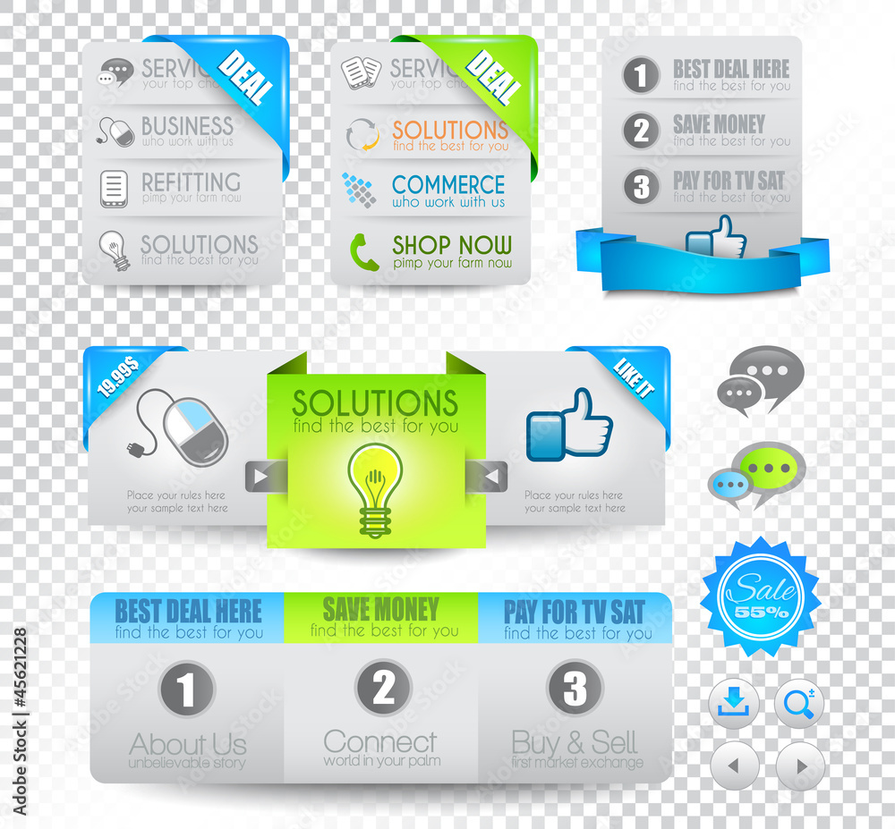 Collection of web elements - Various templates Collection of web elements - Various templates