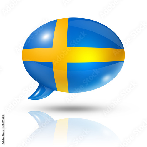 Fotografie Swedish flag speech bubble