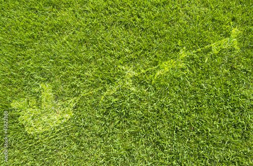 Santa icon on green grass texture and  background