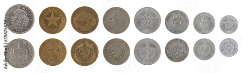 Photography Cuban Coins Isolated on White