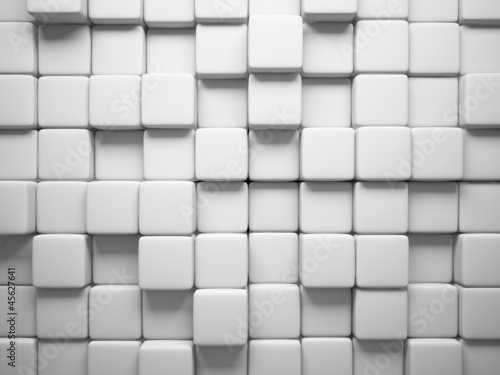 Fototapeta Abstract pattern of  square white pieces