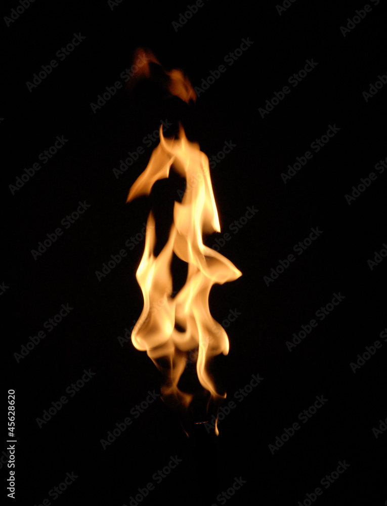 Detalle de una llama,antorcha, fuego. Stock Photo