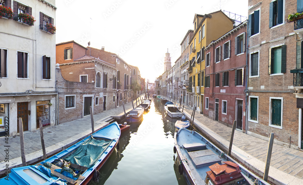 typical canal in venice, italy