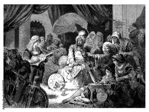 Valokuva Arabian Caliph : medieval Court scene - 1001 nights